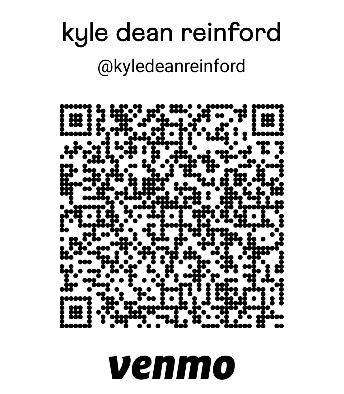 Venmo QR code for @kyledeanreinford